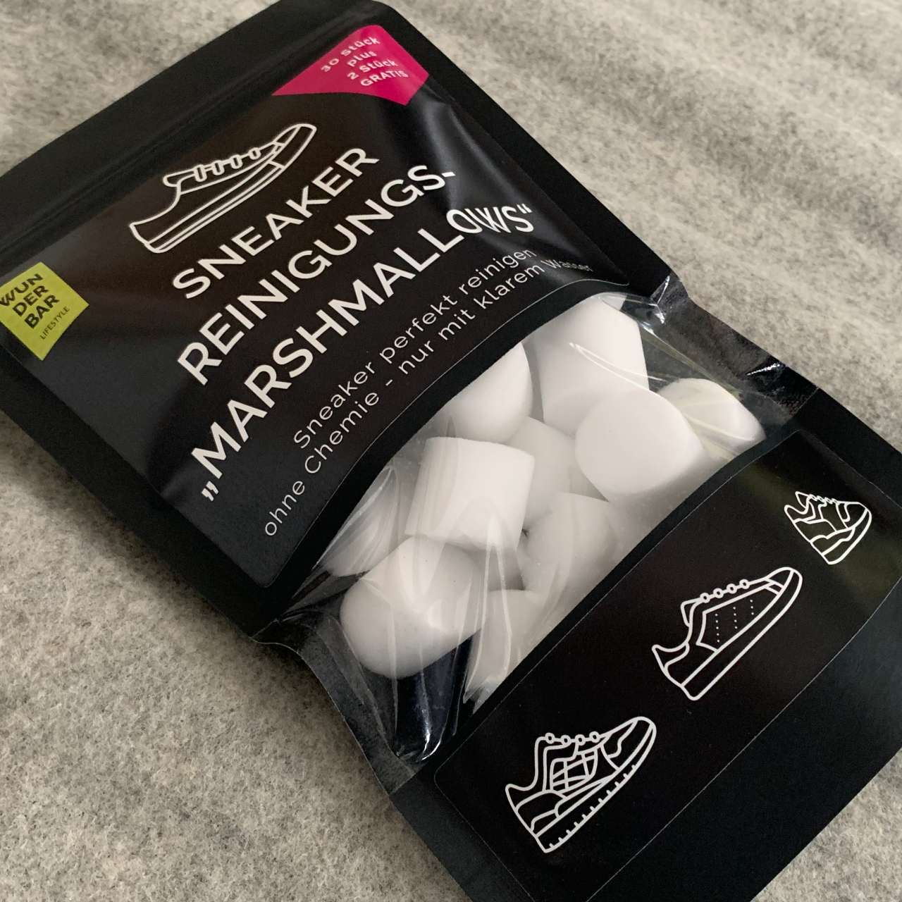 Wunderbar Lifestyle Sneaker Reinigungs-"Marshmallows" 30 Stück plus 2 Stück GRATIS